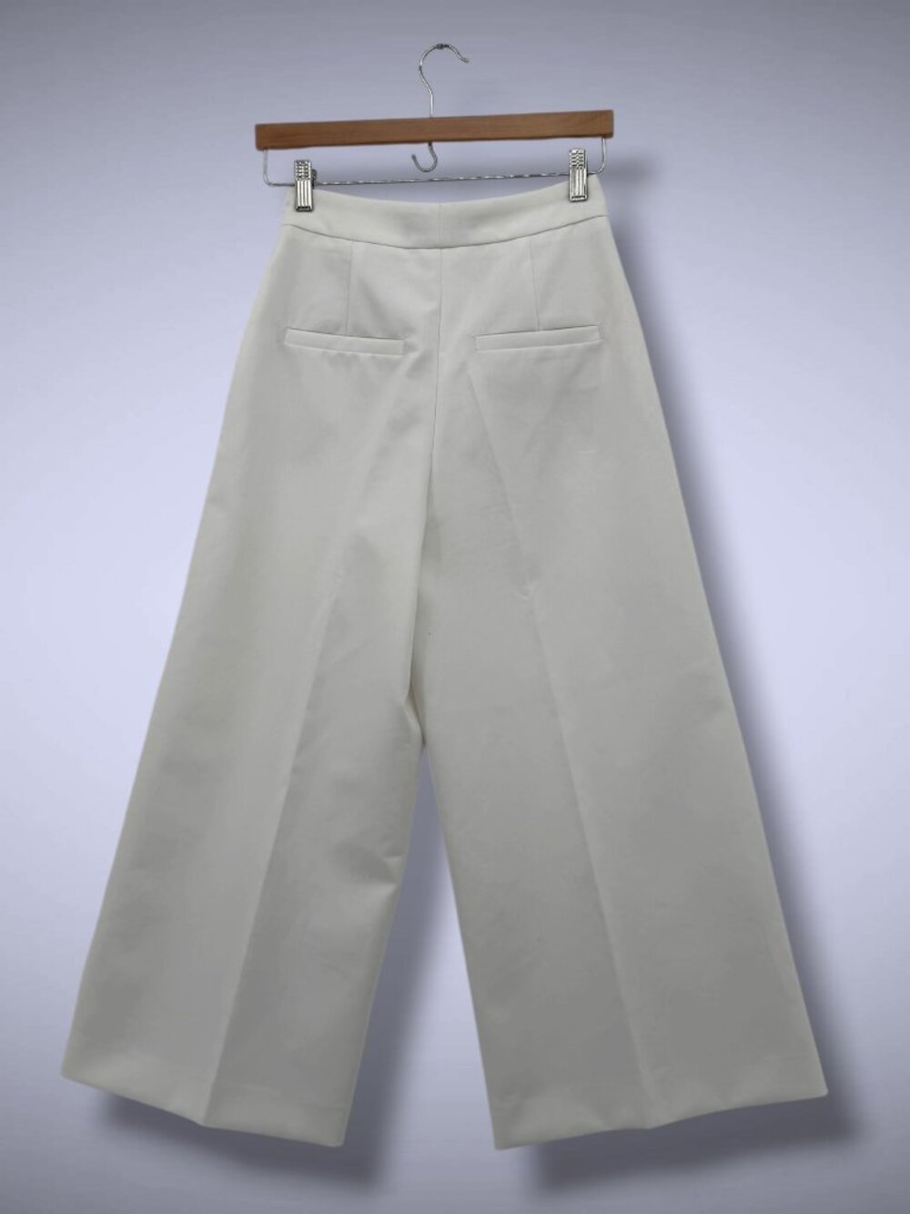 Zara Winter White Wide Leg Career Pants - Picture 3 of 4